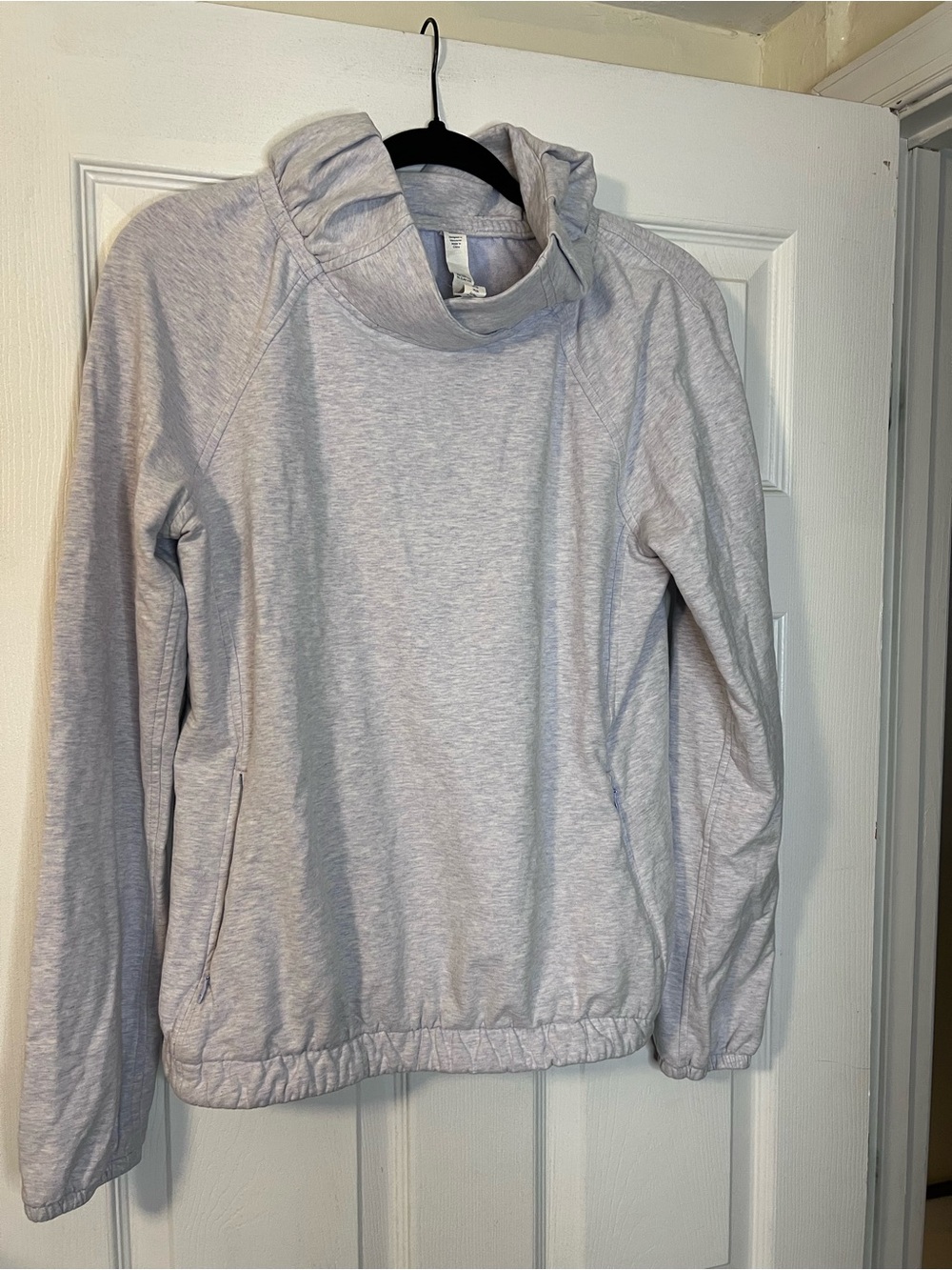 #433 Lululemon After All Pullover Heathered Cool Breeze Funnel Neck Hoodie Sz 6